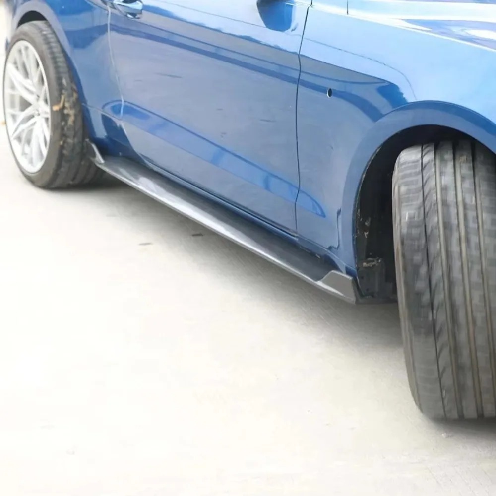 For  Mustang Carbon Fiber Body Kit with New Bumper Side Skirts and Rocker Replace Customized Side Skirts for Mustang